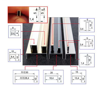 Black mirrored Stainless Steel Tile trims