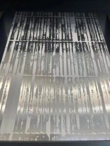 Etched stainless steel sheet