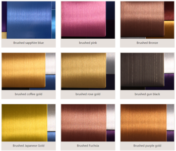 Brushed finish stainless steel