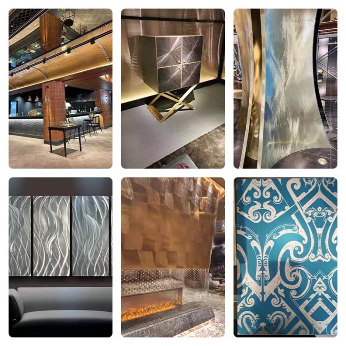 Etched stainless steel cladding