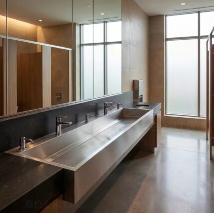 Stainless Steel Wall-Hung Trough Sink 